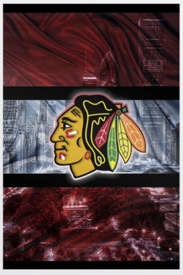 CHICAGO BLACKHAWKS Print Poster 16x20in Blackhawks NHL Gift Free Shipping US - Image 1 of 4
