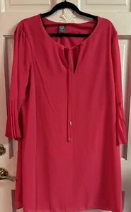 Abito Vince Camuto nuovo con etichetta 16 rosa manica a sbuffo cocktail matrimonio ospite - Foto 1 di 5