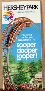 1977 Retro Flyer Pamphlet Hershey Park PA Sooper Looper Rides Trail Blazer - Picture 1 of 3