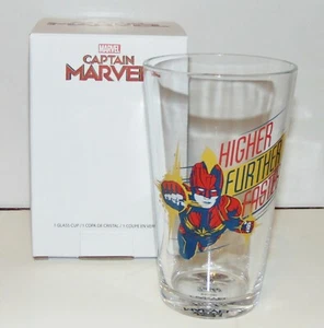 Funko Captain Marvel Glass Tumbler New in box Higher Further Faster - Picture 1 of 3