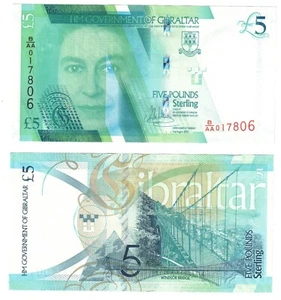 2021 2020 Gibraltar 5 Pounds Banknote P42 UNC LAST NOTE ISSUED W/ QEII Portrait - Picture 1 of 1