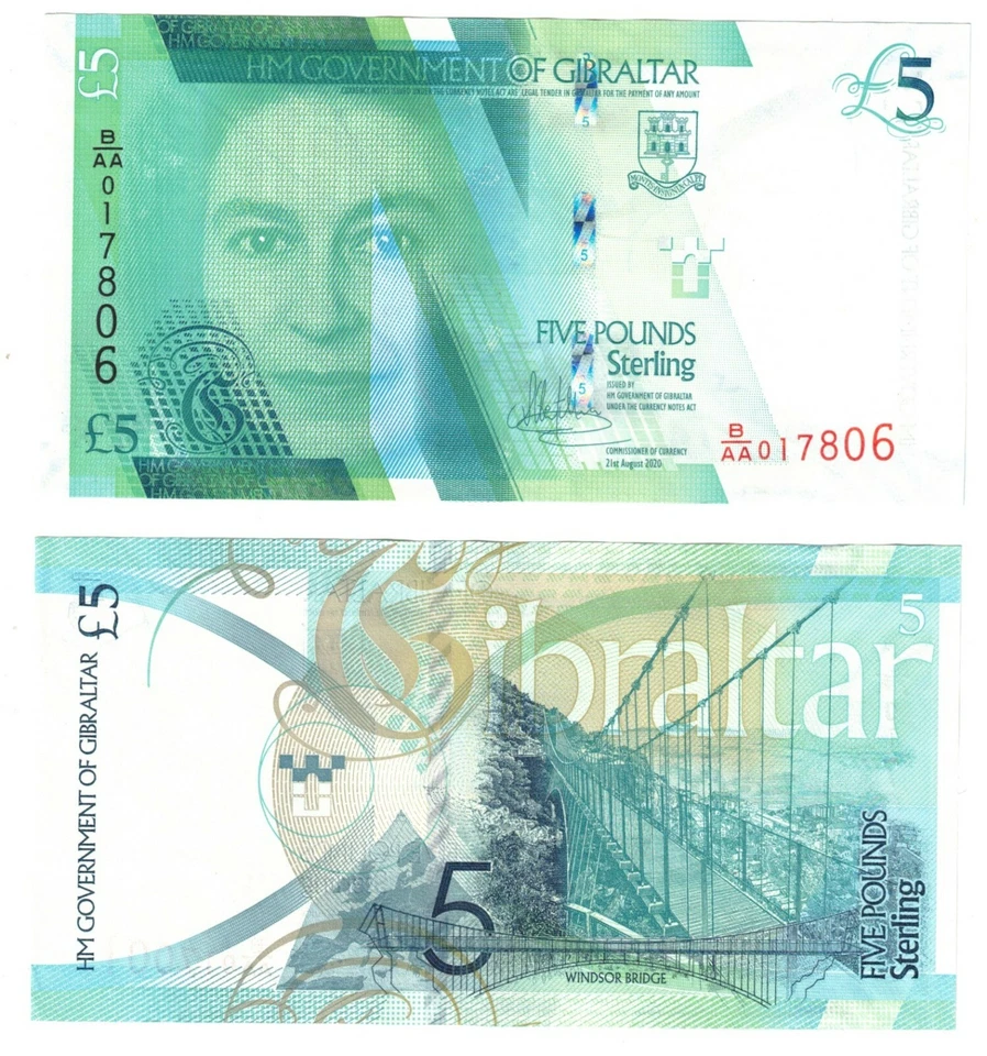 2021 2020 Gibraltar 5 Pounds Banknote P42 UNC LAST NOTE ISSUED W/ QEII Portrait - Image 1 of 1