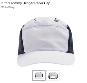 Kith x Tommy Hilfiger Racer Cap white and navy cappellino con visiera unisex - Foto 1 di 2