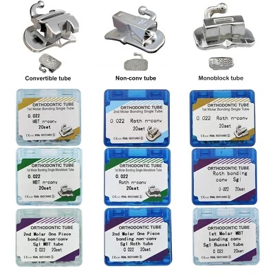 80pcs dental Tubos bucales de ortodoncia 1er 2nd molar Buccal Tubes MBT Roth 022 - Image 1 of 4