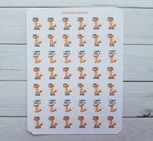42 Adesivi Zero Fox Given, Fox Planner - Perfetti per qualsiasi planner - Erin Condren - Foto 1 di 2