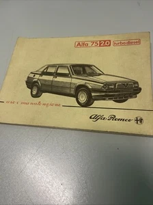 Libretto Uso e Manutenzione Alfa Romeo 75 2.0 Turbo Diesel - Foto 1 di 6