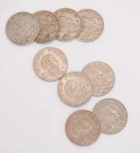 Lot of 9 Mexico Coin 5 Pesos Cinco Pesos Mexican Coins 1972-1977 - Picture 1 of 5