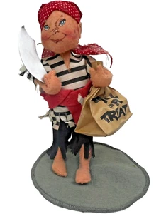 Annalee Dolls 7.5" Halloween Pirate Boy Trick or Treat Bag Vintage 1992 Standing - Picture 1 of 10