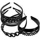 8Pcs Black Wavy Headband Set for Women and Men