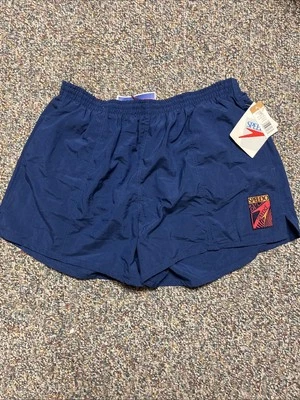 Vtg 80 90's Speedo Blue Nylon Swim TRUNKS Athletic BEACH Surfer Board Shorts XL - Image 1 of 4