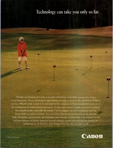 1996 Canon Junior Golf Putting Green Vintage Print Ad Little Boy Golfer Wall Art - Picture 1 of 2