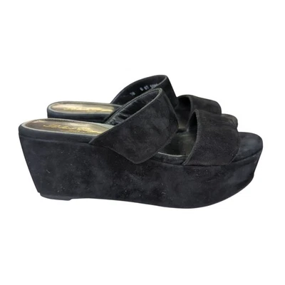 Сандалии на платформе Robert Clergerie Frazzia черные замшевые на танкетке размер 387,5 - Изображение 1 из 4