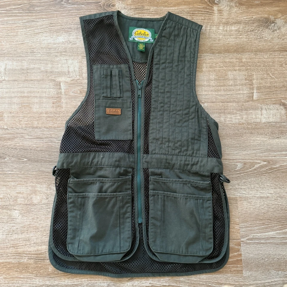Cabela’s Outdoor Gear Mesh Shooting Vest M Green Game Bird Pouch Hunting Utility - Image 1 of 4