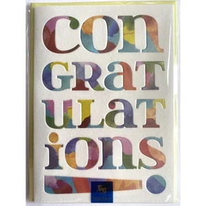Colorful NIQUEA.D Congratulations Card Embossed Metallic Retails for $7.95 - Picture 1 of 3