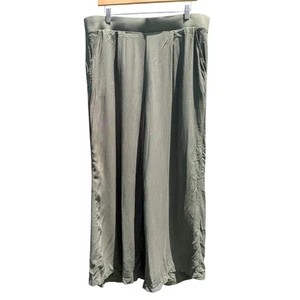 Olive Green Torrid 1X wide leg slacks pants boho fairy cottage granola comfy - Picture 1 of 6
