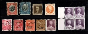 1912- CANAL ZONE MIXED LOT OF 13 incl Mint Blk of 4 Sc # 117 - Picture 1 of 1