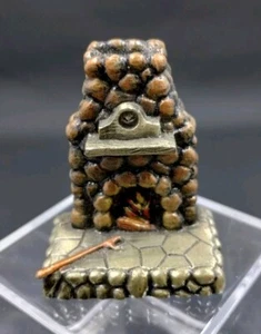 Pewter Image Dollhouse Miniature Stone Hearth Fireplace Works with 1:48 Scale - Picture 1 of 4