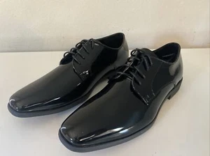 VANGELO scarpa elegante uomo TUX-12 Oxford smoking formale per ballo e matrimonio nero brevetto - Foto 1 di 8