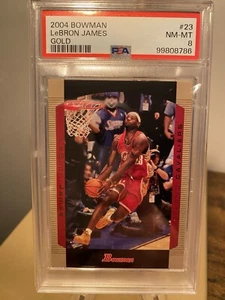 2004 Bowman LeBron James Gold #23 PSA 8 NM-MT Cleveland Cavaliers 2nd Year ๐ฅ - Picture 1 of 2