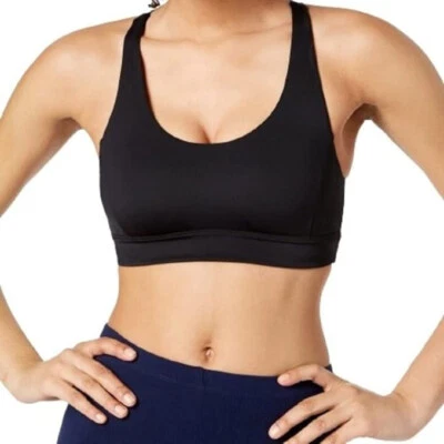 Ideology Strappy Back Medium Support Sports Bra (Noir, X-Small) - Image 1 of 2