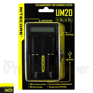 NITECORE UM20 Ladegerät Smart USB Digi LCD Li-Ion IMR Akku 18490 14500 - Bild 1 von 2