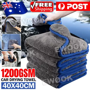 1200GSM Microfibre Car Drying Towel Cleaning Cloth Microfiber Dish Glass 40x40cm - Picture 1 of 12