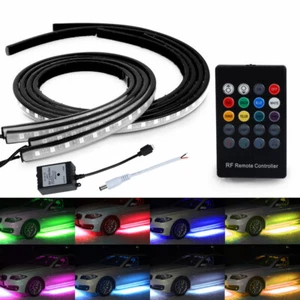 4x8 Color RGB 5050 Strips LED Under Car Underglow Neon Accent Strip Lights Kit - Picture 1 of 9