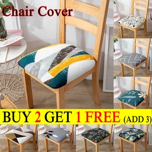 Stretch Chair Seat Covers Removable Elastic Dining Chair Seat Cushion Slipcovers - Picture 1 of 35