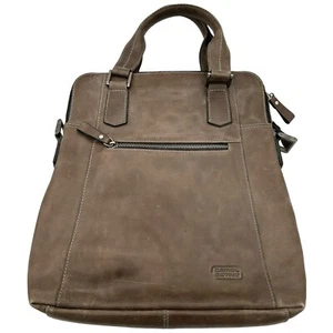 camel active malaysia chocolate leather bag vertical top zip 3 compartments - Picture 1 of 8