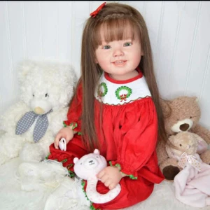 28inch Reborn Baby Doll Lovely Toddler Girl Cammi Hand-Rooted Hair Birthday Gift - Picture 1 of 4