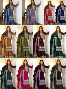 Readymade women Sharara palazzo kurti plazzo Indian Salwar kameez suit Gharara 1 - Picture 1 of 26