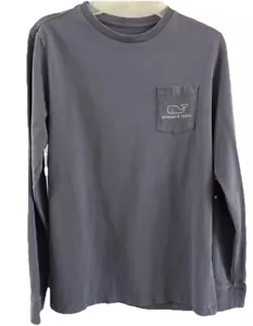 Vineyard Vines Jungen Langarmshirt Large Blauwal Fronttasche Jugend Gr. M - Bild 1 von 7