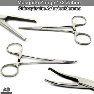 Arterienklemme Mosquito Klemme Halsted 1x2 Zähne Fasszange Chirurgie Gefäßklemme - Bild 1 von 9