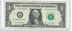$1 2013 TOMBSTONE Serial Number One Dollar Bill Note A19561920C 1920 - 1956 - Picture 1 of 2