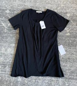 Angel Maternity Damen S Shirt Schwarz Kurzarm Lagenlook Bluse Neu mit Etikett J6 - Bild 1 von 7