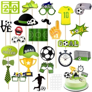 25 Stück Fußball Torten Topper Fußball Tortendeko Set Sport Kuchen Topper Cupcak - Bild 1 von 7