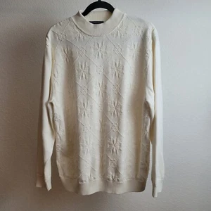 Roundtree & Yorke Womens Sweater Large Cream Ivory Offwhite Pullover Long Sleeve - Picture 1 of 4