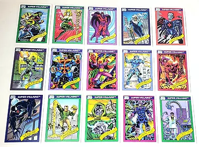 Lote de 15 cartas de Marvel Super-Villains 1990 con Venom, Thanos, Magneto, Dr. Doom + Foto 1 de 4