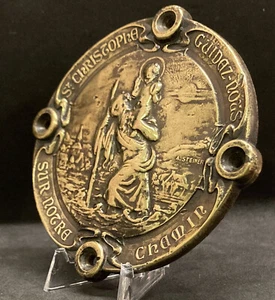 VON ANDRÉ STEINER FRANKREICH 1920 ST. CHRISTOPHER AUTO ABZEICHEN MASSIV BRONZE FABELHAFT! - Bild 1 von 12