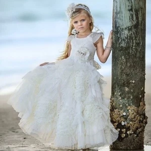 Dollcake "Best Wishes Eternity Frock" Elegant White Girls Dress Size 6 NWT - Picture 1 of 4