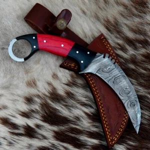 Handmade Karambit Knife Damascus Steel Camping Hunting Full Tang With Sheath - Picture 1 of 6