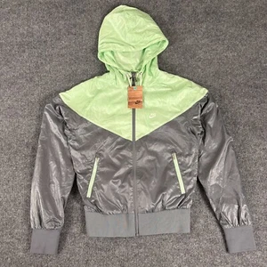 Nike Sportswear Gris Verde Cortavientos Chaqueta con Capucha Cremallera Completa Para Mujer Pequeña Nueva con Etiquetas - Imagen 1 de 8