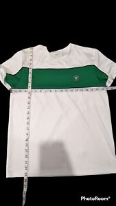 WIMBLEDON Performance Green & White S/S Shirt - Large