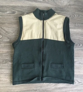 Vintage Filson gilet lana panno mantello full zip old tag uomo verde medio/abbronzatura RARO USA - Foto 1 di 5