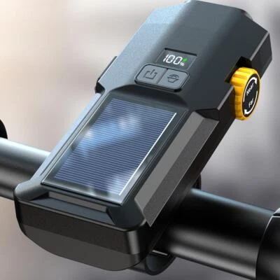 Bicycle headlight bike front light LED torch solar/USB rechargeable S6P6 C D4G6 - Image 1 of 4