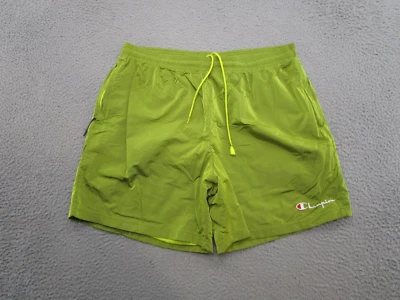 VTG Y2K Champion Green Nylon Elastic Waist Mesh Lined Shorts Size 2XL Retro - Image 1 of 4