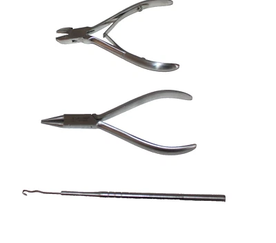 MASAKO INSTRUMENTE Orthonyxie Instrumente Set Nagelspangen Zangen Windehaken Drahtschneider 3 Teile