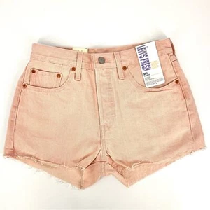 Pantalones Cortos de Denim Levi’s 501 Fresh Tiro Alto Corte Dobladillo Crudo Talla 28 Nuevos con Etiquetas Rosa Gardenia - Imagen 1 de 7