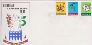 GB - GIBRALTAR 1982 Anniversaries/Scout Ass/Commerce/Forces Post SG 481-483 FDC - Picture 1 of 1