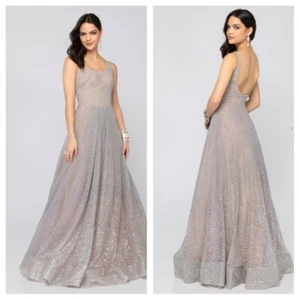 NWT terani 1911P8481 ombré cavier con cuentas A-line tank bata plata-lila msrp$698 - Imagen 1 de 3